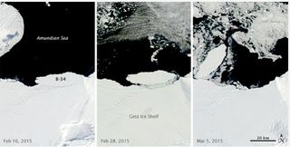 El iceberg B-34 hace su debut en la Antártida
