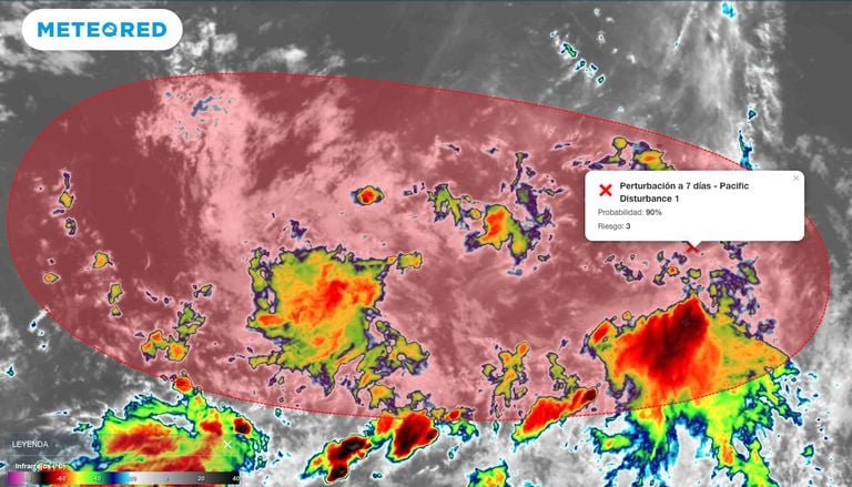El Invest 97E frente a costas mexicanas esta cerca de convertirse en cicl&oacute;n tropical en aguas del Pac&iacute;fico Nororiental