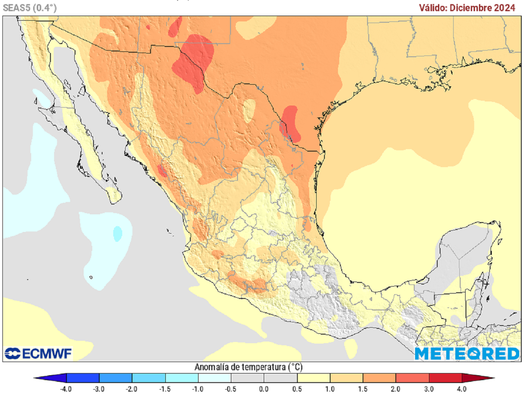 Anomalía de temperaturas en grados Celsius Anomalía de temperaturas en grados Celsius