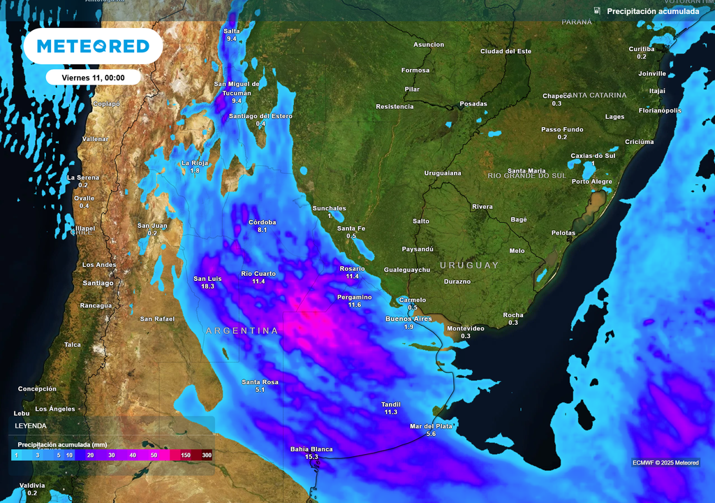 Lluvias y tormentas durante el jueves 10 y el viernes 11 en la zona central de la República Argentina Lluvias y tormentas durante el jueves 10 y el viernes 11 en la zona central de la República Argentina
