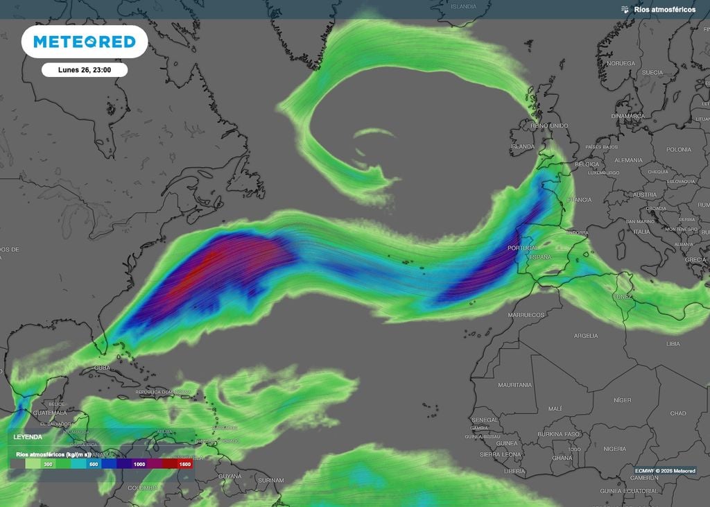 A finales de enero los ríos atmosféricos conectaron a la península ibérica con el Caribe numerosas veces.
