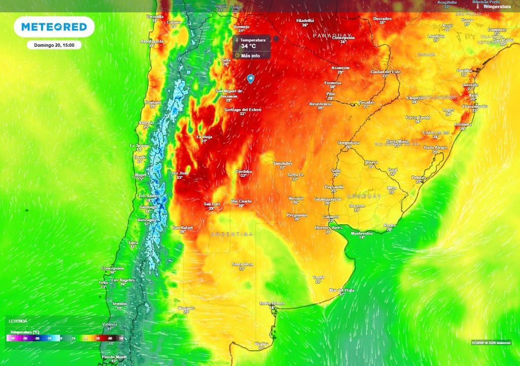 Argentina tiempo frío invierno primavera Habrá marcas de casi 35 °C en el norte argentino hacia el cierre de esta semana.