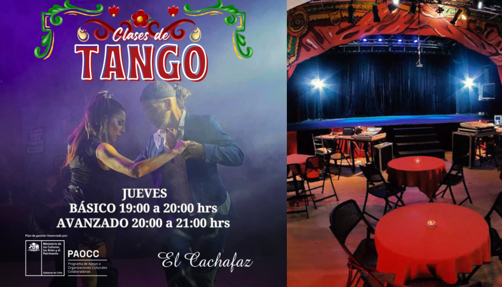 Tango en Teatro El Cachafaz. El jueves es el día de los tangos en El Cachafaz. Crédito: elcachafaz.cl.