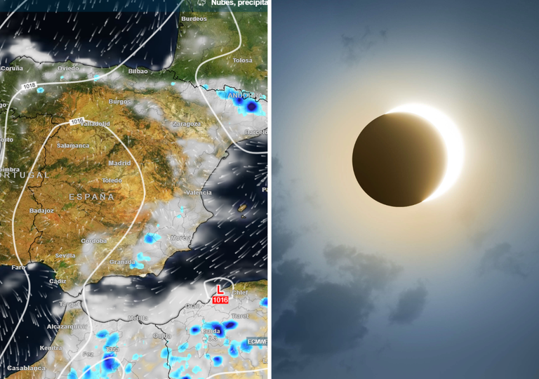 ​El mapa de nubes y lluvias para el eclipse solar: las comunidades donde el cielo estar&aacute; despejado