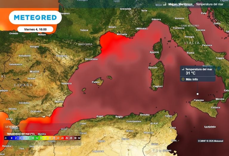 El mar Mediterr&aacute;neo contra natura junto a la Espa&ntilde;a peninsular: subir&aacute; su temperatura en los pr&oacute;ximos 7 d&iacute;as