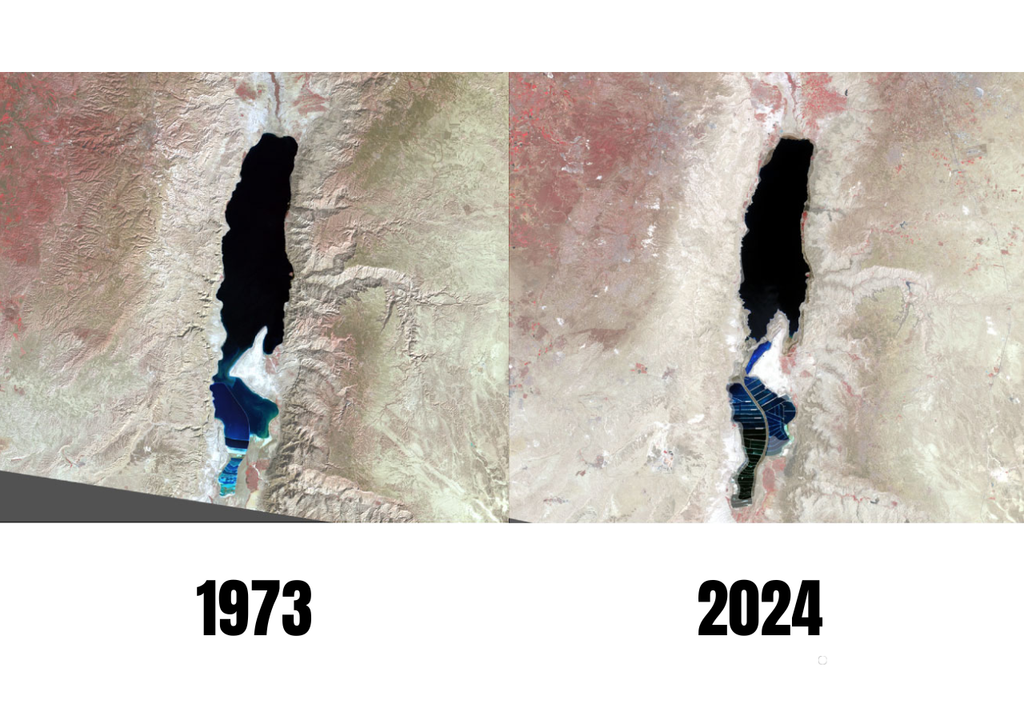 El mar Muerto está desapareciendo Ahora, el río Jordán transporta 100 millones de metros cúbicos de agua. Antes, eran 1.300 millones. Fuente imagen: CNN Mundo.