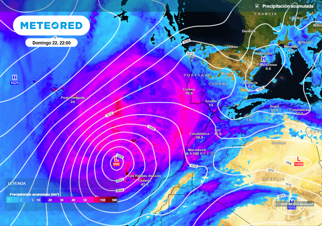 Therese dejará un temporal muy importante de lluvia y viento en Canarias en lo que resta de semana. También habrá precipitaciones en varias comunidades de la Península.