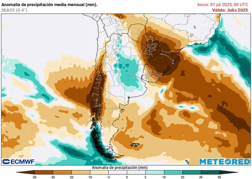 Tendencia, Julio, Invierno, ECMWF, Pronostico, Argentina Tendencia, Julio, Invierno, ECMWF, Pronostico, Argentina