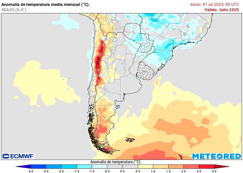Tendencia, Julio, Invierno, ECMWF, Pronostico, Argentina Tendencia, Julio, Invierno, ECMWF, Pronostico, Argentina