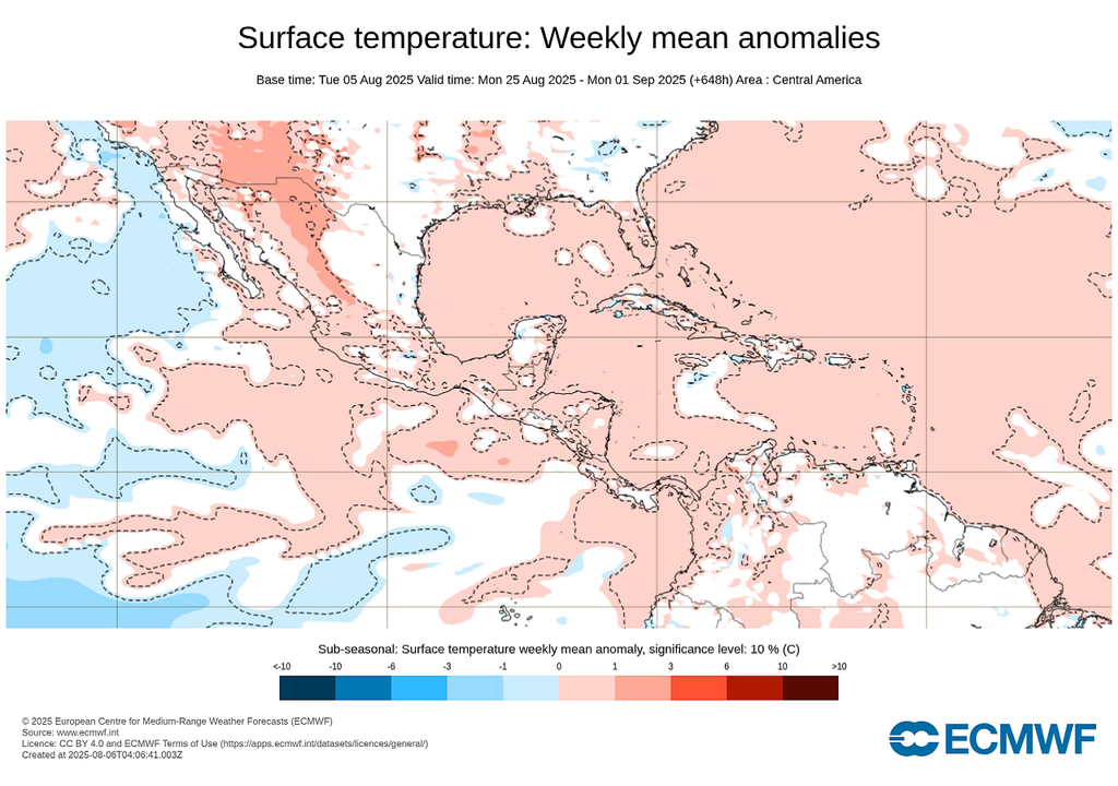 Anomalía de temperaturas en grados Celsius