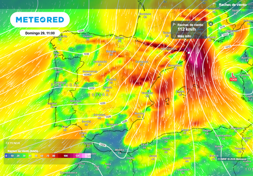 El modelo europeo alerta sobre el viento en Espa&ntilde;a: valores muy raros en su EFI el Domingo de Ramos