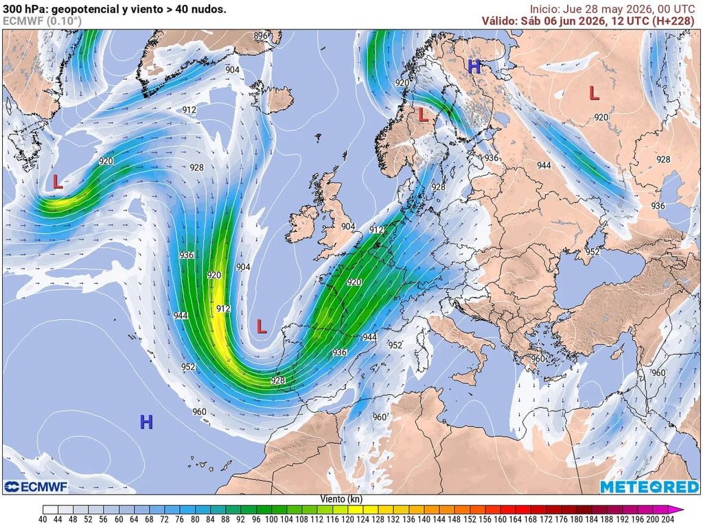 Hacia el final de la próxima semana, la corriente en chorro podría ondularse de forma pronunciada, pudiendo arrastrar consigo una masa de aire fría polar.