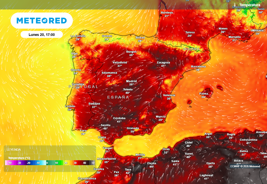 Durante la próxima semana las temperaturas de nuevo serán muy elevadas en la Península Ibérica.