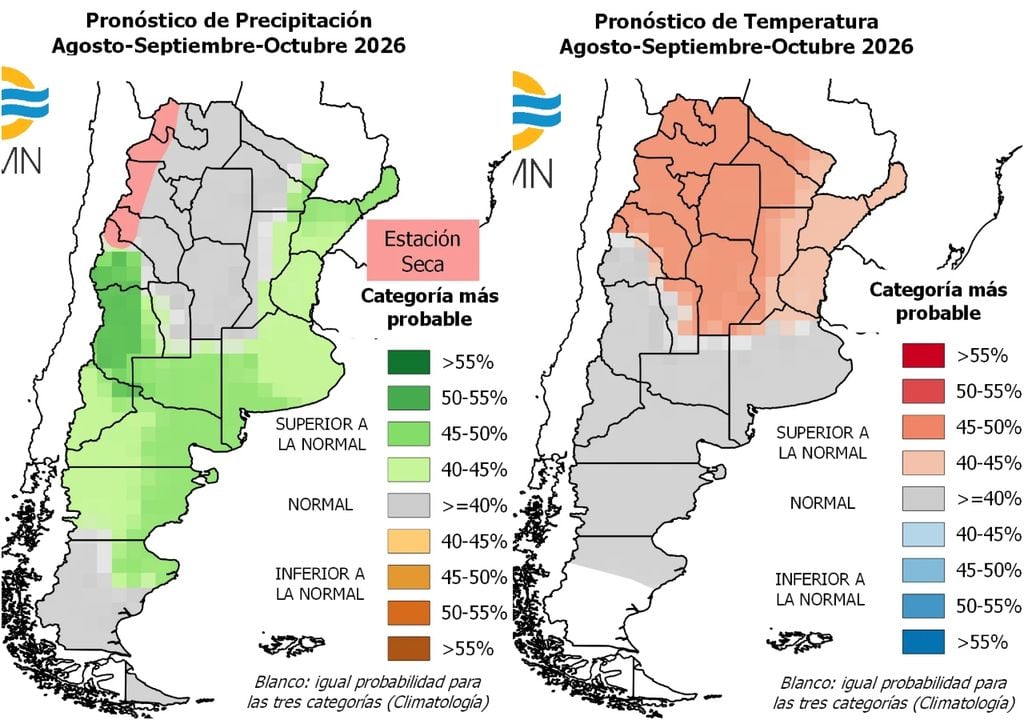 clima Pronóstico climático trimestral del Servicio Meteorológico Nacional