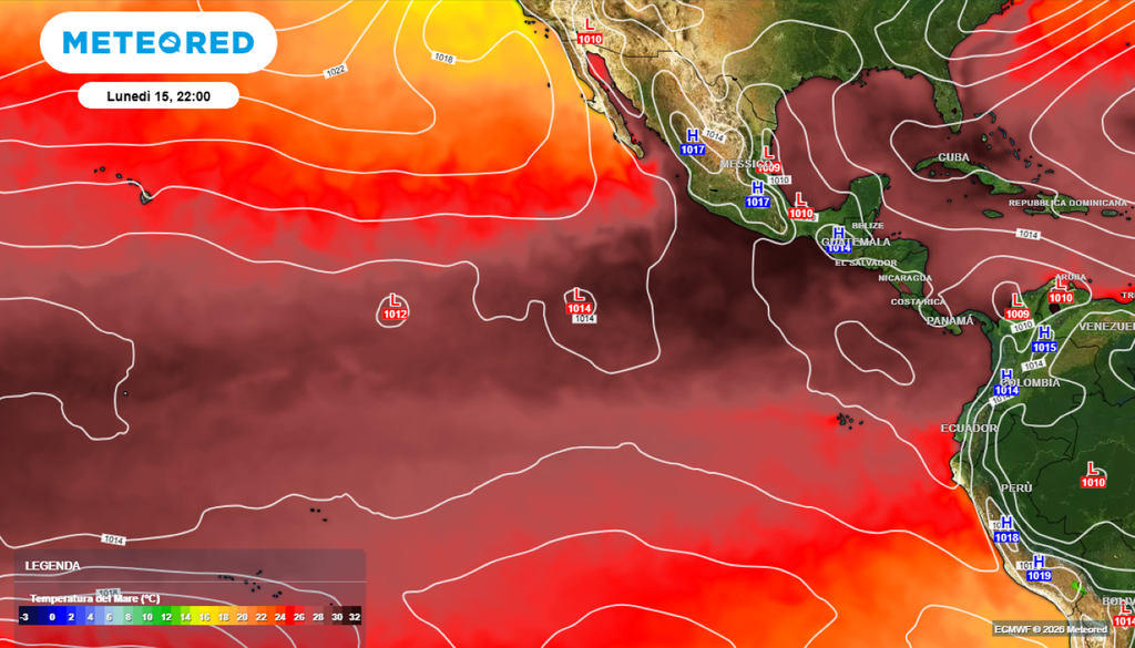El Niño. El Niño è un fenomeno potentissimo che riscalda le acque dell’Oceano Pacifico equatoriale, alterando la circolazione atmosferica globale. Tuttavia, la sua azione sull’Europa e sul Mediterraneo è indiretta e mediata.