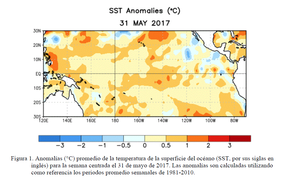 El Niño: ENSO-neutral hasta el otoño 2017 del Hemisferio Norte