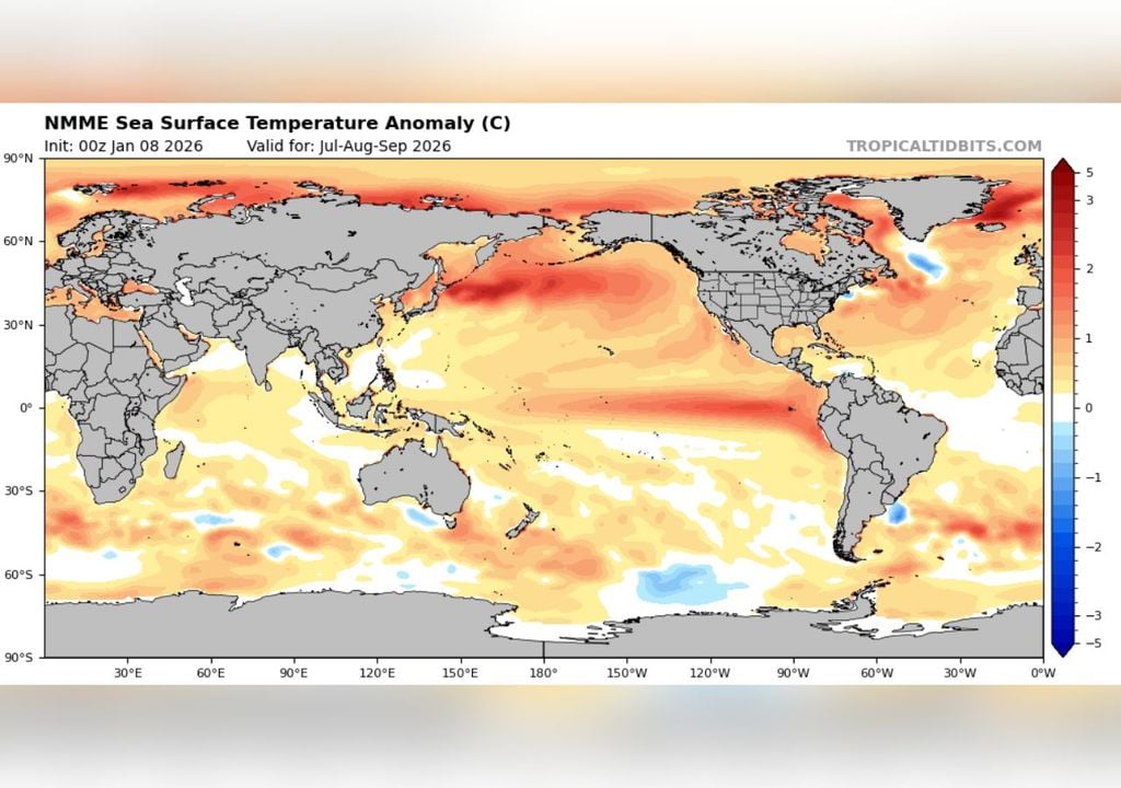 Mapa de anomalía de SST (NMME)