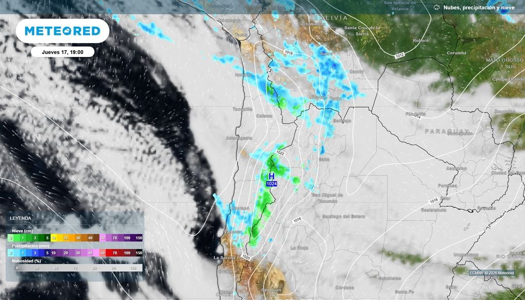 Se prevén precipitaciones normales a moderadas en la precordillera de Arica y Parinacota y Tarapacá, con montos estimados de entre 10 y 15 mm diarios desde el jueves 17 hasta la noche del viernes 18.