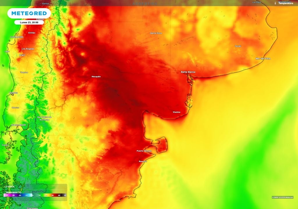 Previo al pasaje frontal, el norte y noreste de la Patagonia tendrá este lunes condiciones de tiempo caluroso.