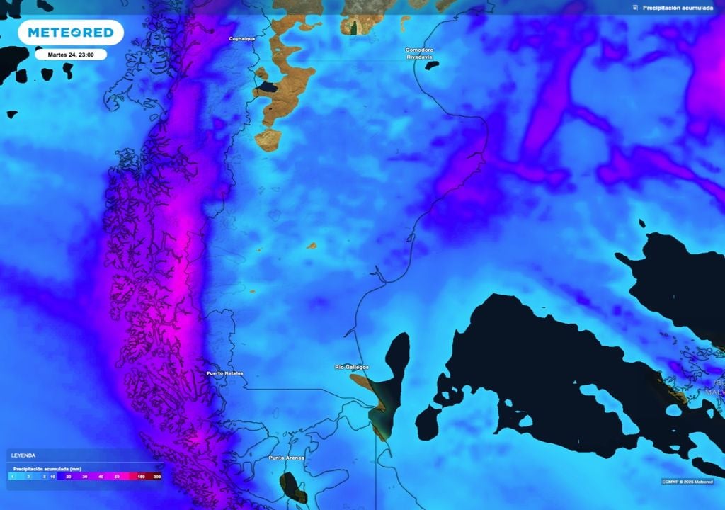 Algunos sectores del noreste de Sant Cruz podrán tener acumulados de lluvia superiores a los 50 mm con riesgo de algunos anegamientos.