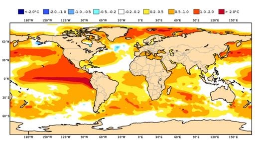 La NOAA avisa: el oc&eacute;ano Pac&iacute;fico ha alcanzado el umbral de El Ni&ntilde;o y el pico del fen&oacute;meno podr&iacute;a comenzar este verano