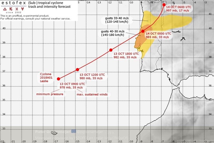 El Paso De Ex Leslie Por La Península Ibérica El Paso De Ex Leslie Por La Península Ibérica