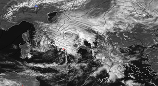 El paso de la borrasca Bianca por el Mediterráneo hacia el Mar Negro