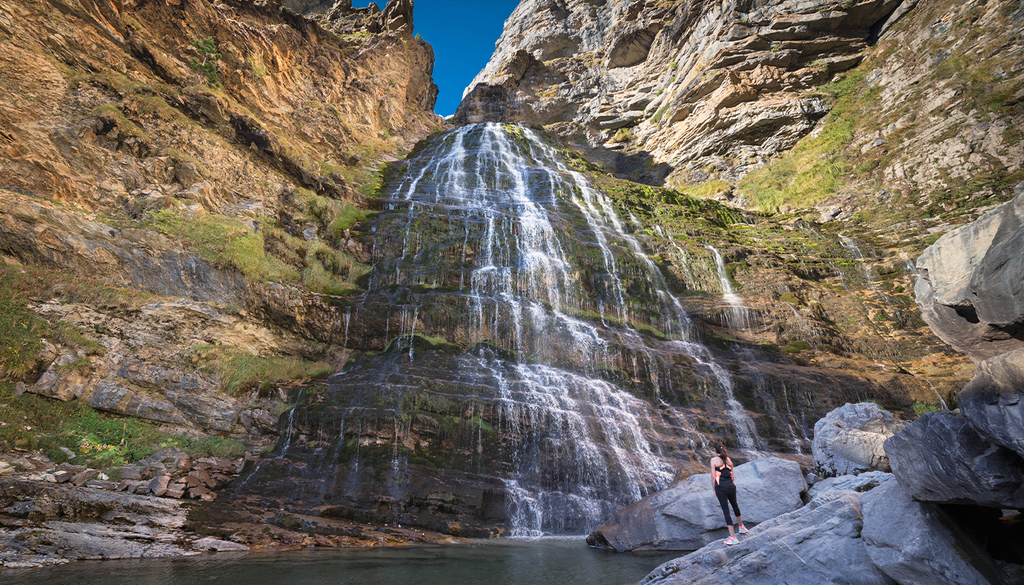 Cascada de Cola de Caballo, en el corazón del Parque Nacional de Ordesa y Monte Perdido, situado en el Pirineo de Huesca. Imagen de archivo.
