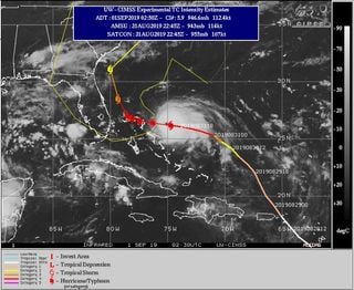 El poderoso huracán Dorian rozando la categoría 5