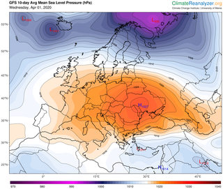 El potente anticiclón atlántico se desplazará hacia el centro europeo
