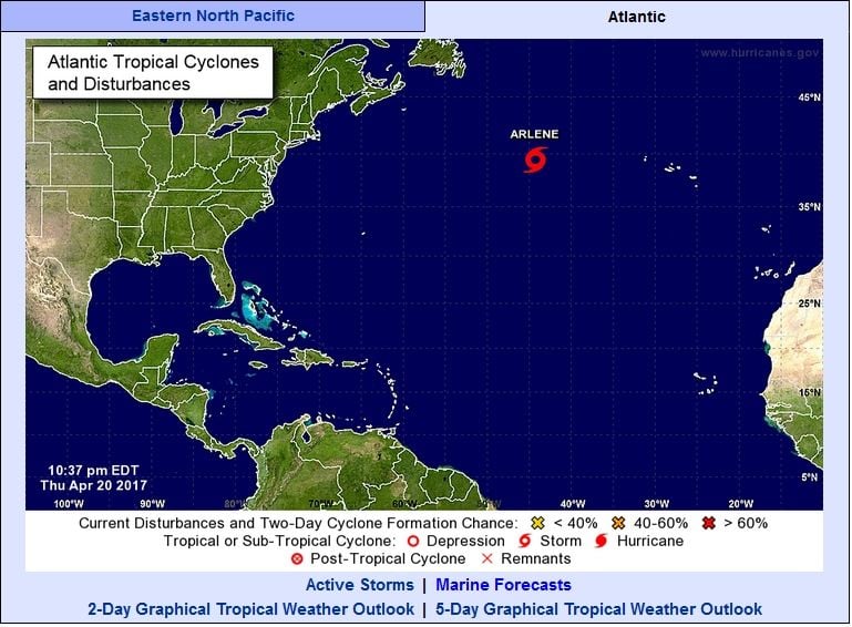 El Primer Ciclón Tropical Nombrado En 2017: Arlene