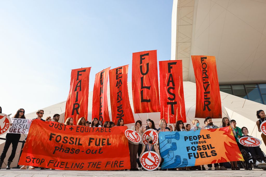 Manifestação contra o uso de combustíveis fósseis