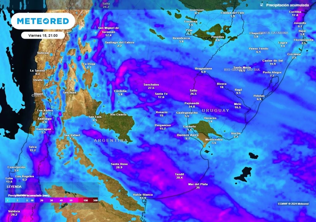 Tiempo clima Pronóstico Argentina fin de semana largo noviembre tormentas lluvias calor