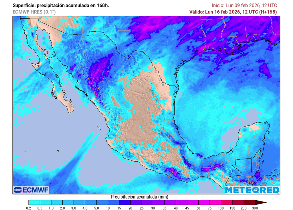 Lluvias dispersas en el norte, oriente y parte del sureste-centro se pronostican, aunque los acumulados serán pocos.