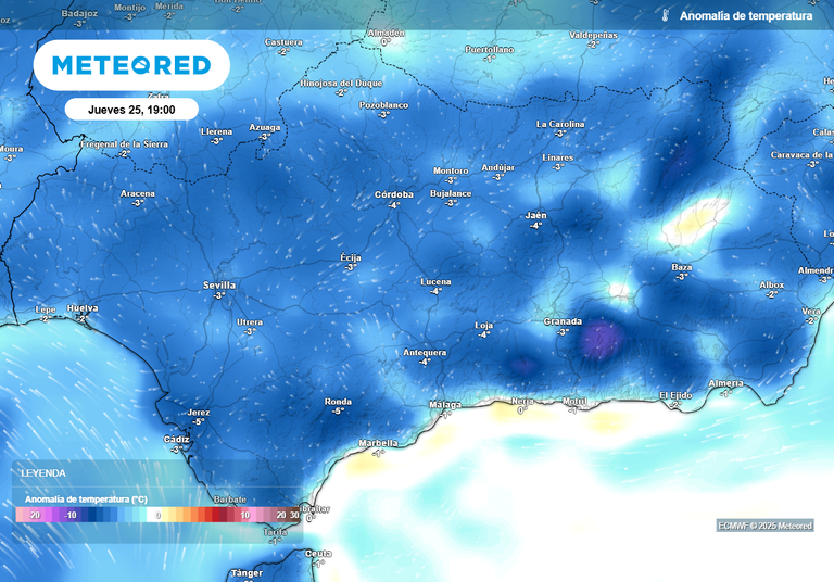 El pron&oacute;stico para Nochebuena y Navidad en Andaluc&iacute;a: el aire polar traer&aacute; heladas intensas y lluvias a estas zonas
