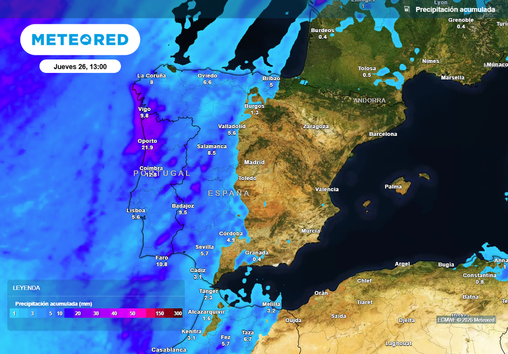 Los acumulados de lluvia no serán muy cuantiosos, pero pueden producirse algunas tormentas. Además, caerá barro debido a la presencia de polvo en suspensión.