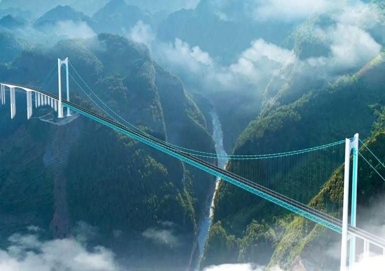 El puente más alto del mundo soporta más de 3.300 toneladas y acorta un viaje de 2 horas a 2 minutos
