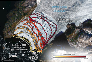 El retroceso del glaciar Sverdrup, Groenlandia