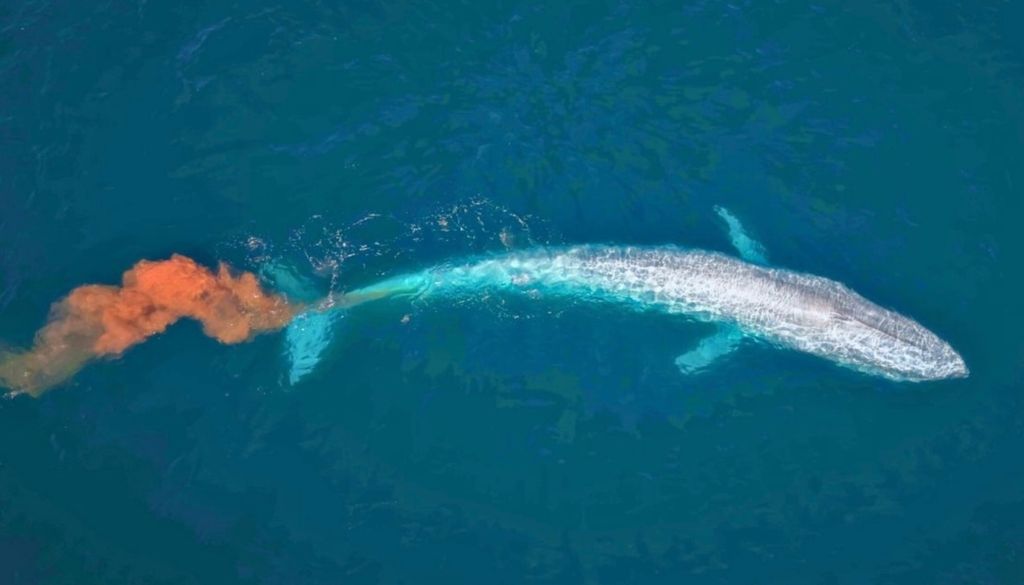 Las heces de ballenas son ricas en hierro, nitrógeno y otros nutrientes, actúan como fertilizante, aumentando la productividad de pequeñas algas conocidas como fitoplancton. Imagen: Ballenas.org