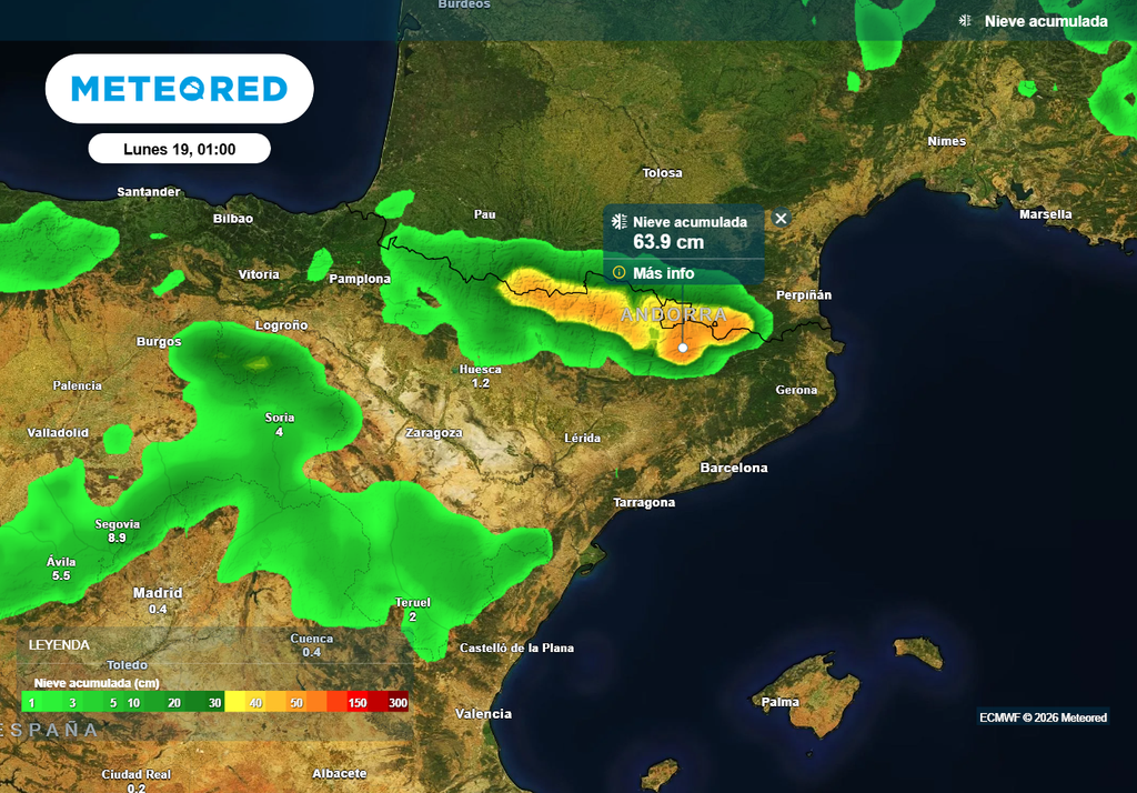 Las nevadas serán especialmente considerables en la cordillera pirenaica.