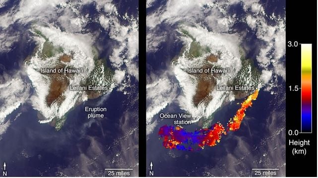 mapa del volcán kilauea