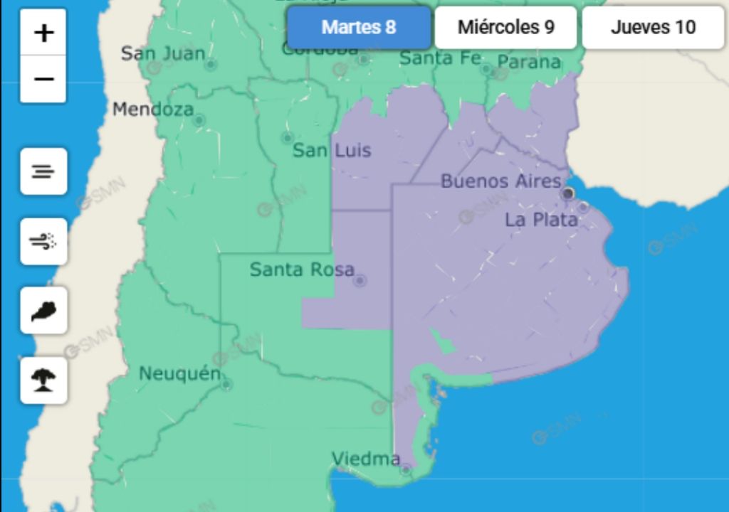 Niebla Buenos Aires Argentina advertencia violeta Niebla Buenos Aires Argentina advertencia violeta