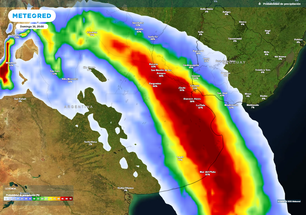 Tiempo pronóstico Argentina clima Buenos Aires alerta naranja tormentas fuertes severas ráfagas temporal