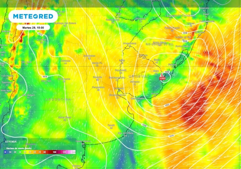 viento El martes habrá un segundo pulso de tormentas y mucho viento