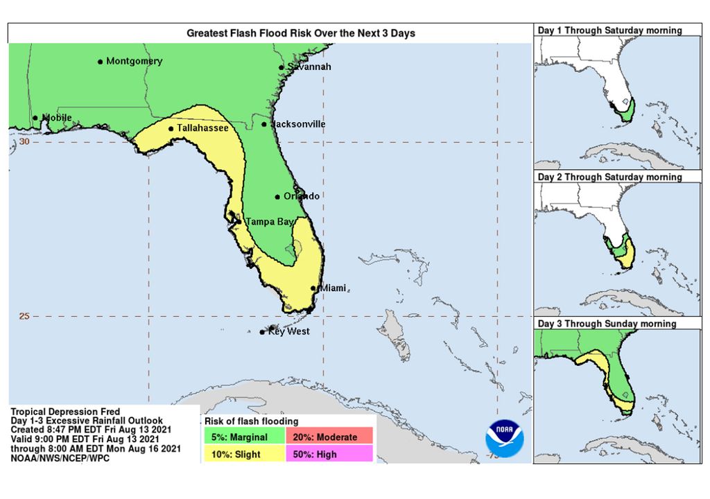 Tormenta tropical Fred inundaciones flash floods