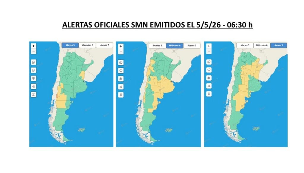 Alertas oficiales emitidos este martes 5.