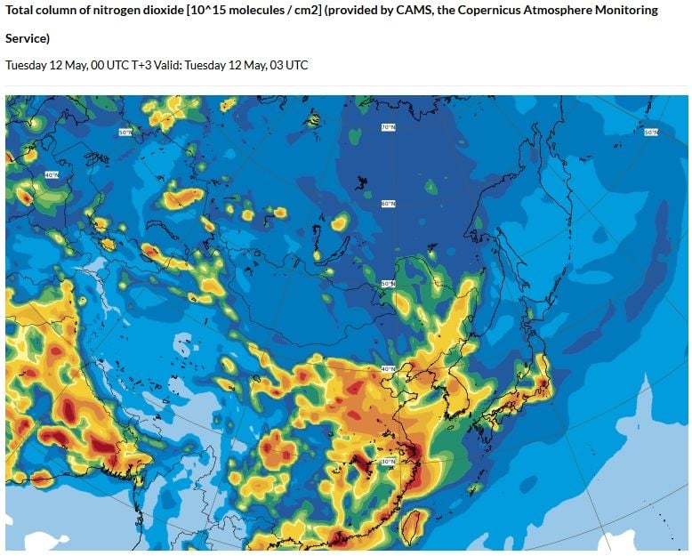 Smog Mapa El smog regresa a China y puede con el aire limpio de la pandemia