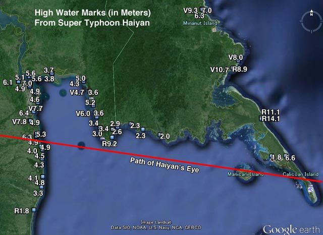 El Súpertifón Haiyan Generó Marcas De Agua De Más De 14 M De Altura