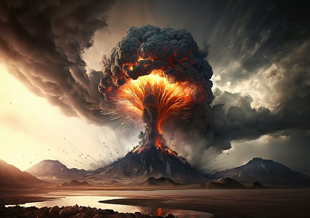 Toba supervolcanic eruption.