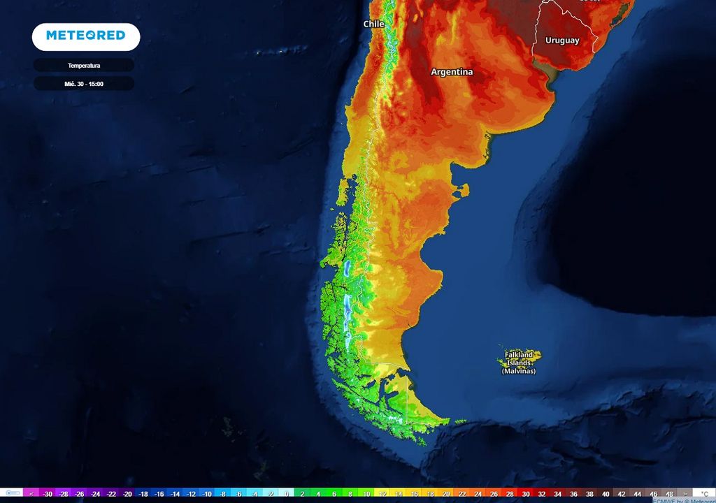 Temperaturas previstas; modelo ECMWF Temperaturas previstas; modelo ECMWF